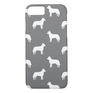 Australian Cattle Dog Silhouettes Pattern Grey iPhone 8/7 Case