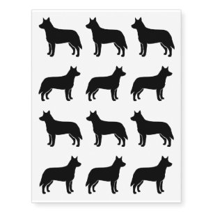 Australian Cattle Dog Silhouettes Temporary Tattoos