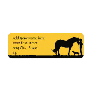 Australian Cattle Dog Sunset Silhouette Label