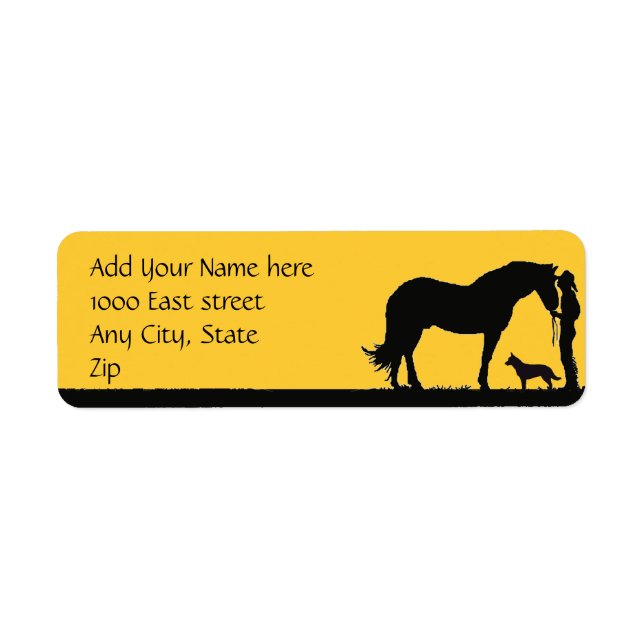 Australian Cattle Dog Sunset Silhouette Label (Front)