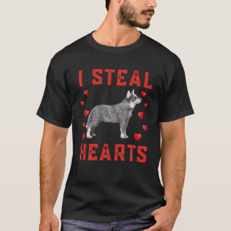 Australian Cattle Dog Themed I Steal Hearts Cute V T-Shirt