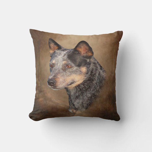 Australian Cattle Dog Throw Pillow (Front)