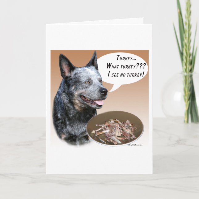 Australian Cattle Dog Turkey Holiday Card (Front)