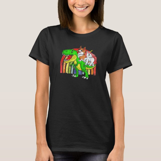 Australian Cattle Dog Unicorn Dinosaur Rex T-Shirt (Front)