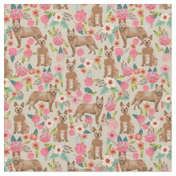 Australian Cattle Dog Vintage Florals Fabric by FriendlyPets at Zazzle