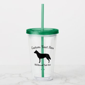 Australian Cattle Dog Watercolor Silhouette Acrylic Tumbler by PandaCatGallery at Zazzle