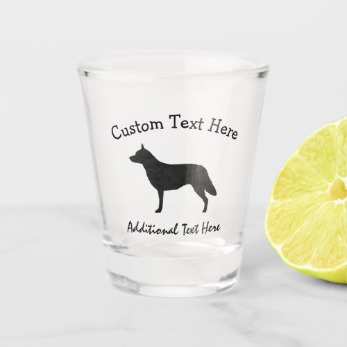 Australian Cattle Dog Watercolor Silhouette Shot Glass