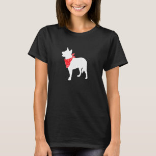 Australian Cattle Dog Wearing Red Bandana T-Shirt