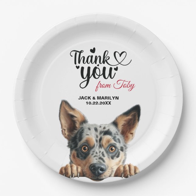 Australian Cattle Dog Wedding Cocktail Paper Plates (Front)