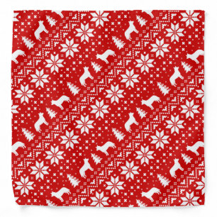 Australian Cattle Dogs Christmas Pattern Red Bandana