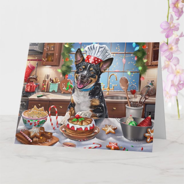 Australian Cattle Holiday Baking Festive Christmas Card (Orchid)
