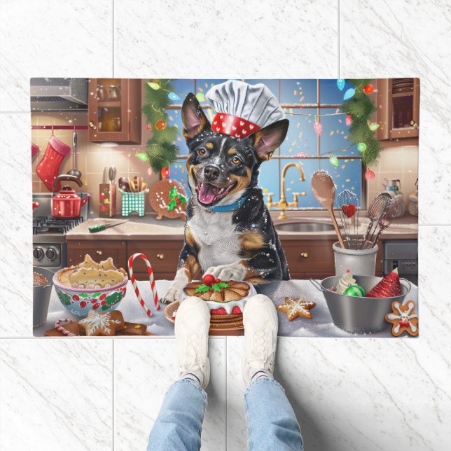Australian Cattle Holiday Baking Festive Christmas Doormat (Indoor)