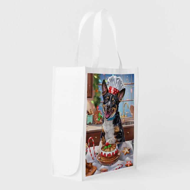 Australian Cattle Holiday Baking Festive Christmas Grocery Bag (Front Side)