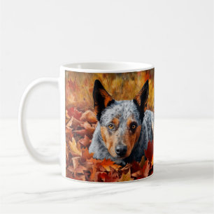 Australian Cattle in Autumn Leaves Fall Inspire Coffee Mug