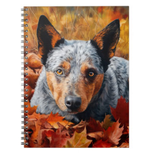 Australian Cattle  in Autumn Leaves Fall Inspire  Notebook