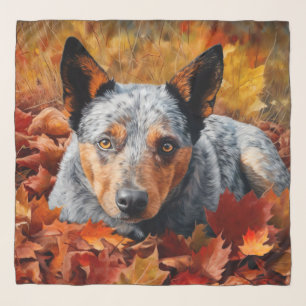Australian Cattle  in Autumn Leaves Fall Inspire  Scarf