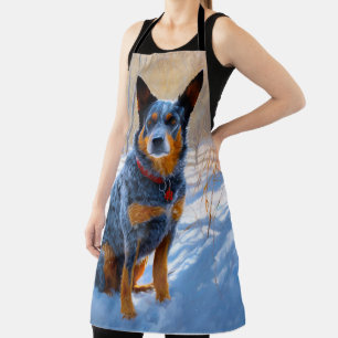 Australian Cattle Let It Snow Christmas Apron