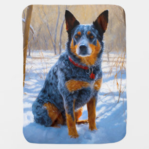 Australian Cattle Let It Snow Christmas Baby Blanket