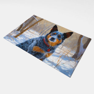 Australian Cattle Let It Snow Christmas Doormat