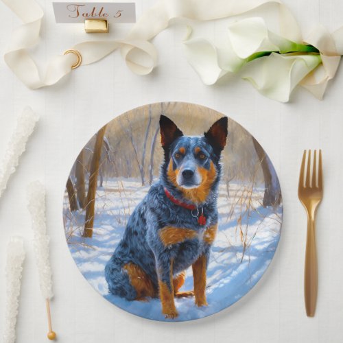 Australian Cattle Let It Snow Christmas Paper Plates