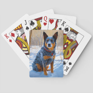 Australian Cattle Let It Snow Christmas Poker Cards