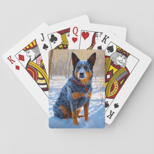 Australian Cattle Let It Snow Christmas Poker Cards