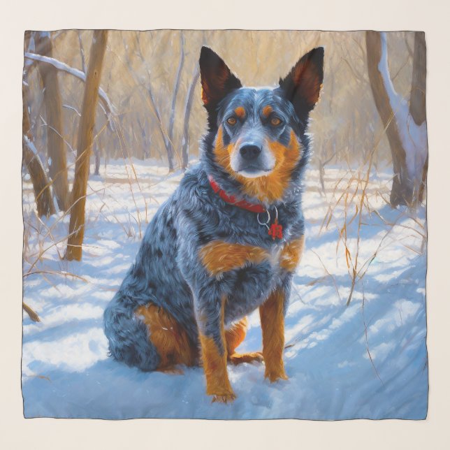 Australian Cattle Let It Snow Christmas Scarf (Front)