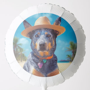 Australian Cattle on Beach,dog lovers summer gift Balloon