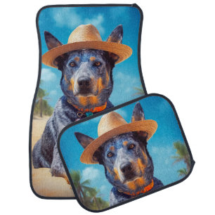 Australian Cattle on Beach,dog lovers summer gift Car Floor Mat
