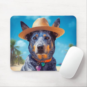 Australian Cattle on Beach,dog lovers summer gift Mouse Pad