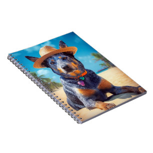 Australian Cattle on Beach,dog lovers summer gift Notebook