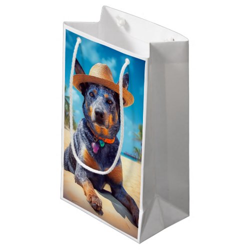 Australian Cattle on Beachdog lovers summer gift Small Gift Bag