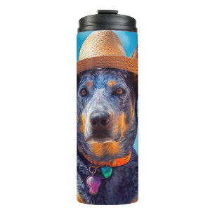 Australian Cattle on Beach,dog lovers summer gift Thermal Tumbler