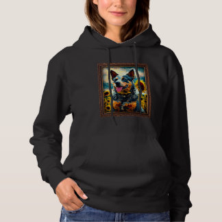 Australian Cattle Painting Sunflower Flower Mom Wo Hoodie