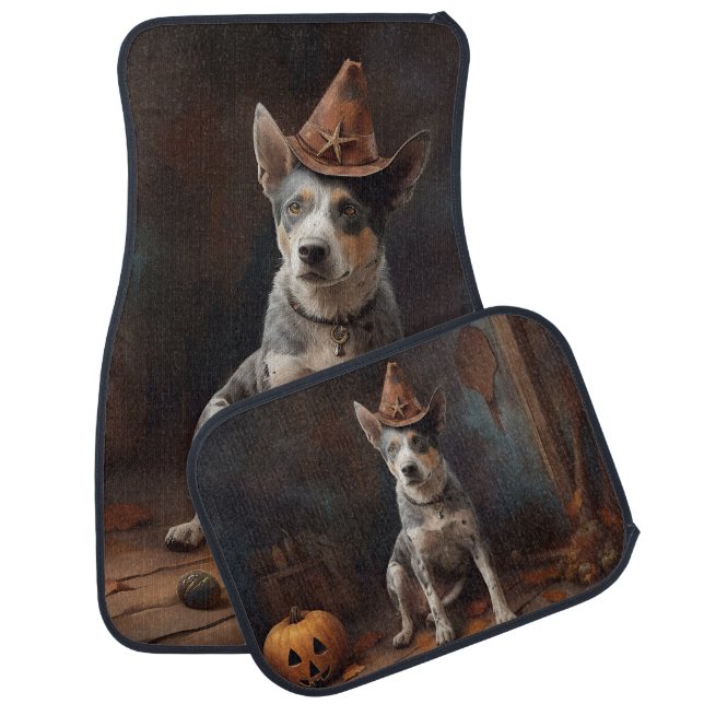 Australian Cattle Pumpkins Halloween Scary Car Floor Mat (Set)