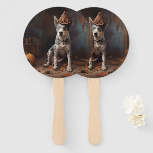 Australian Cattle Pumpkins Halloween Scary Hand Fan