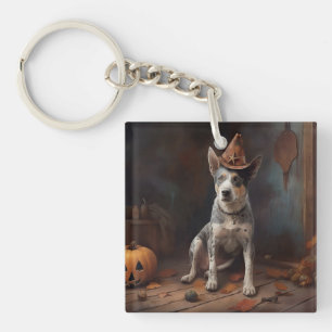Australian Cattle Pumpkins Halloween Scary Keychain