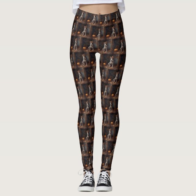 Australian Cattle Pumpkins Halloween Scary Leggings (Front)