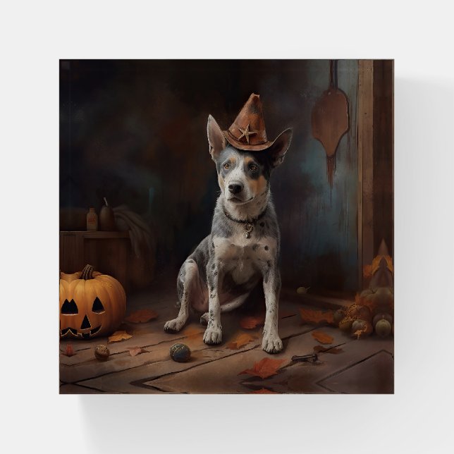 Australian Cattle Pumpkins Halloween Scary Paperweight (Front)