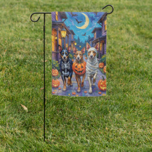 Australian Cattle Trick-or-Treating in Halloween Garden Flag