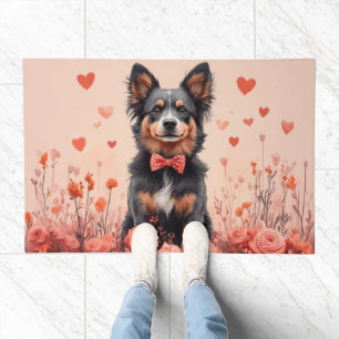 Australian Cattle with Roses - Valentine's Day Doormat