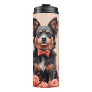 Australian Cattle with Roses - Valentine's Day Thermal Tumbler