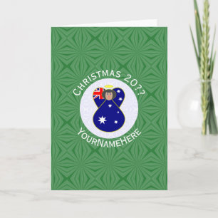 Australian Christmas Angel Personalized Greeting Card