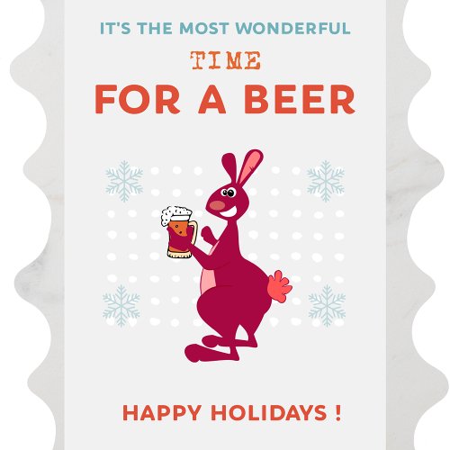 Australian christmas cards Beer Kangaroo