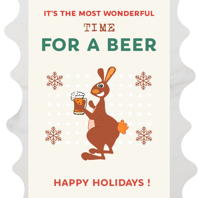 Australian christmas cards Funny Aussie Beer  (Kangaroo-christmas-cards-Australian-Beer-1)