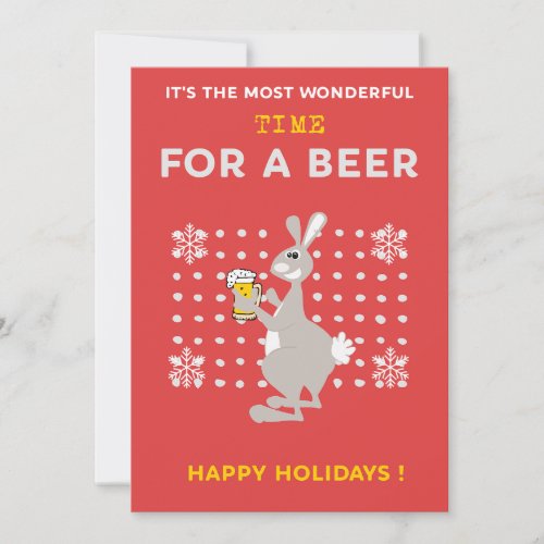Australian christmas cards Kangaroo Beer Funny