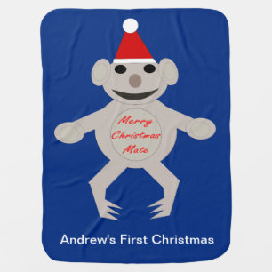 Australian Christmas Koala Bear Baby Blanket