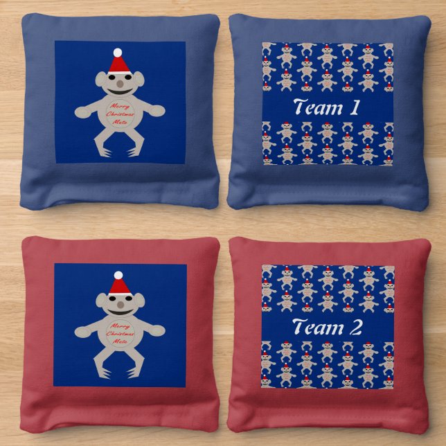 Australian Christmas Koala Bear Custom Cornhole Bags (Wood)