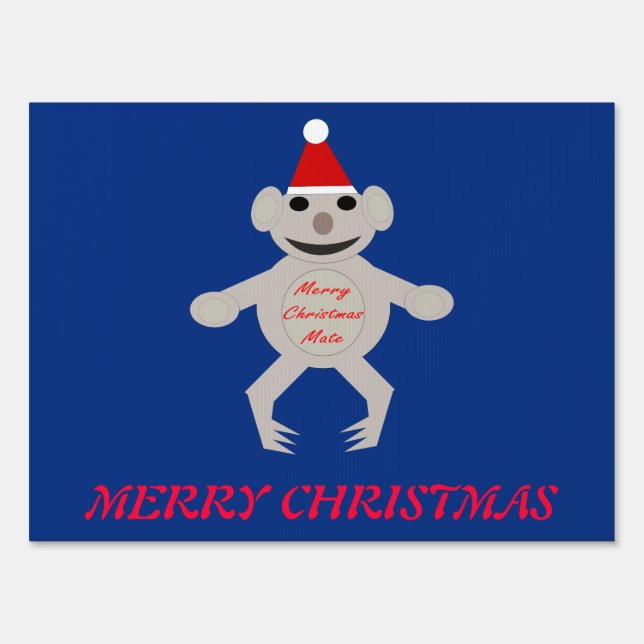 Australian Christmas Koala Bear Custom Yard Sign (Front)