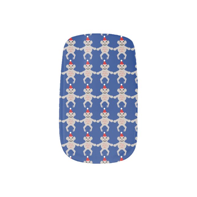 Australian Christmas Koala Bear False Nails Minx Nail Wraps (Left Thumb)